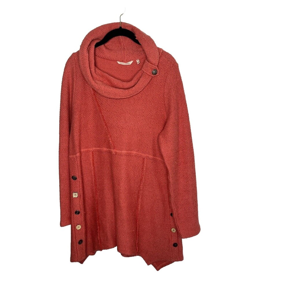 Soft Surroundings Women's M Coral Pink Breakwater Pullover Sweater